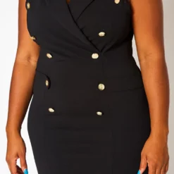 Plus Size Double Breasted Sleeveless Mini Dress -Femme Avid Sales Store 2020845 001 6