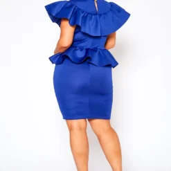 Plus Size Occasion Ruffle Peplum Midi Dress -Femme Avid Sales Store 2020858 005 5