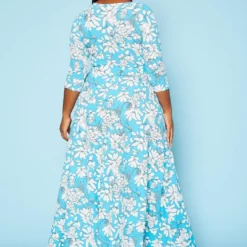 Plus Size Fit & Flare Floral Print Belted Maxi Dress -Femme Avid Sales Store 2020893 002 4