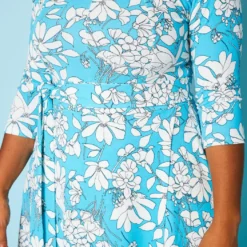 Plus Size Fit & Flare Floral Print Belted Maxi Dress -Femme Avid Sales Store 2020893 002 5