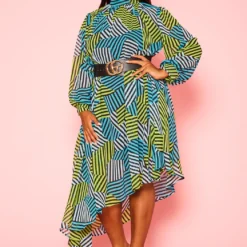 Plus Size Multi Striped Asymmetric Maxi Dress -Femme Avid Sales Store 2020934 001 2