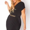 Asoph Plus Size Belted Overlay Bodycon Mini Dress