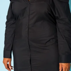 Plus Size Off Shoulder Button Front Mini Dress -Femme Avid Sales Store 2020945 001 4