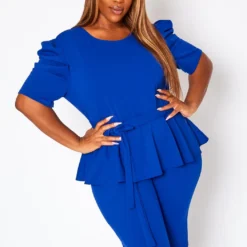 Plus Size Peplum Style Trendy Romper