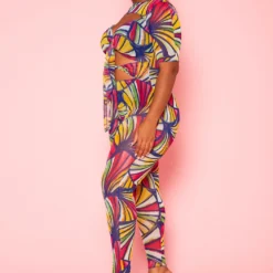 Plus Size Abstract Print Cut Out Jumpsuit -Femme Avid Sales Store 2020967 001 2