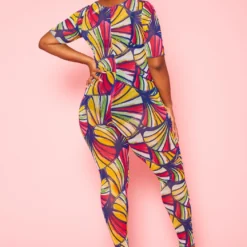 Plus Size Abstract Print Cut Out Jumpsuit -Femme Avid Sales Store 2020967 001 3