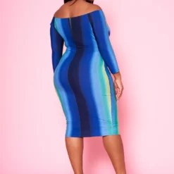 Plus Size Gradient Print Tie Front Bodycon Dress -Femme Avid Sales Store 2020972 002 4