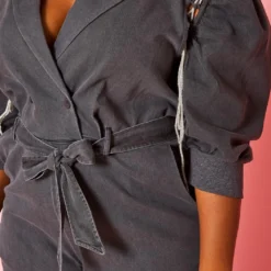 Plus Size Glitter Lace Up Denim Romper -Femme Avid Sales Store 2021008 001 5