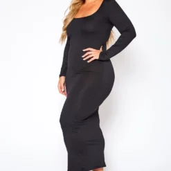 Plus Size Essential Long Sleeve Maxi Dress -Femme Avid Sales Store 2021014 001 2