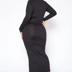 Plus Size Essential Long Sleeve Maxi Dress -Femme Avid Sales Store 2021014 001 3