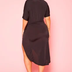 Plus Size Elegant Drape Front Midi Dress -Femme Avid Sales Store 2021030 001 3