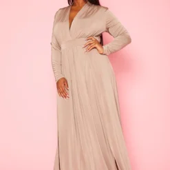 Plus Size Double Slit Flare Maxi Dress -Femme Avid Sales Store 2021056 001 2