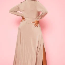 Plus Size Double Slit Flare Maxi Dress -Femme Avid Sales Store 2021056 001 3