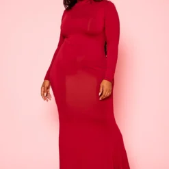 Plus Size Mermaid Flare Maxi Dress -Femme Avid Sales Store 2021068 002 2