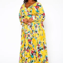 Plus Size Floral Print Flare Maxi Dress -Femme Avid Sales Store 2021146 001 3