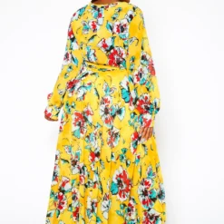 Plus Size Floral Print Flare Maxi Dress -Femme Avid Sales Store 2021146 001 4