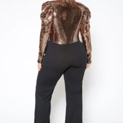 Plus Size Sequin Contrast Flare Jumpsuit -Femme Avid Sales Store 2021151 002 3