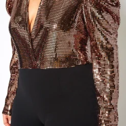 Plus Size Sequin Contrast Flare Jumpsuit -Femme Avid Sales Store 2021151 002 4