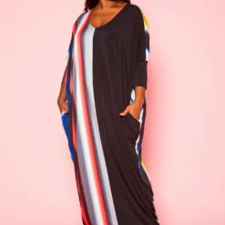 Plus Size Gradient Pattern Splice Flare Maxi Dress -Femme Avid Sales Store 2021274 001 1