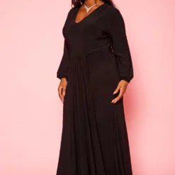 Plus Size Long Sleeve Mermaid Flare Gown -Femme Avid Sales Store 2021276 001 3