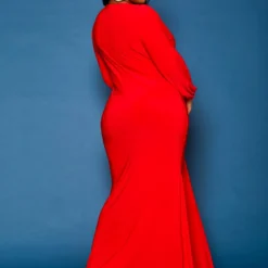 Plus Size Long Sleeve Mermaid Flare Gown -Femme Avid Sales Store 2021276 002 4