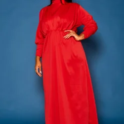 Plus Size Ruched Design Fit & Flare Maxi Dress -Femme Avid Sales Store 2021277 002 2