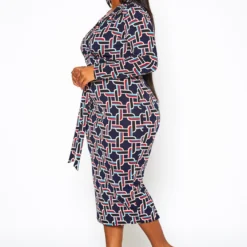 Plus Size Abstract Pattern Bodycon Midi Dress -Femme Avid Sales Store 2021293 001 2