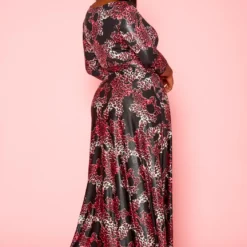 Plus Size Fuchsia Leopard Print Fit & Flare Maxi Dress -Femme Avid Sales Store 2021305 001 4