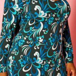 Plus Size Abstract Floral Pattern High Low Maxi Dress -Femme Avid Sales Store 2021310 001 5