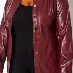 Plus Size Faux Leather Button Front Dress -Femme Avid Sales Store 2021330 002 9