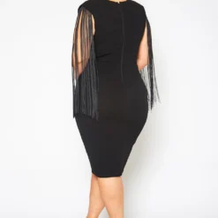 Plus Size Fringe Sleeve Midi Dress -Femme Avid Sales Store 2021346 001 4