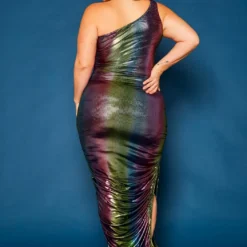 Plus Size Rainbow Chrome Maxi Dress -Femme Avid Sales Store 2021365 001 5
