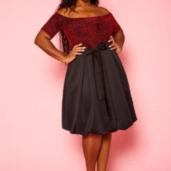 Plus Size Embellished Fit & Flare Dress