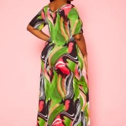 Plus Size Abstract Print Maxi Dress -Femme Avid Sales Store 2021397 001 3