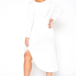 Plus Size Curved Hem Hooded Midi Dress -Femme Avid Sales Store 2022400 001 4