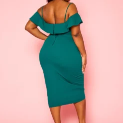 Plus Size Off Shoulder Drape Front Cocktail Dress -Femme Avid Sales Store 2022414 002 4