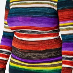 Plus Size Multi Color Pattern Long Sleeve Midi Dress -Femme Avid Sales Store 2022429 001 5