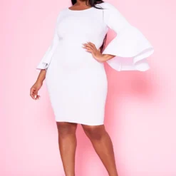 Plus Size Angel Sleeve Mini Dress