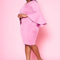 Plus Size Angel Sleeve Mini Dress -Femme Avid Sales Store 2022458 004 3