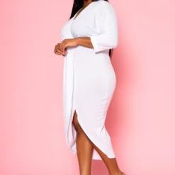 Plus Size Drape Front Cocktail Dress -Femme Avid Sales Store 2022459 002 2
