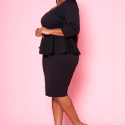 Plus Size Peplum Flare Mini Dress -Femme Avid Sales Store 2022468 001 3