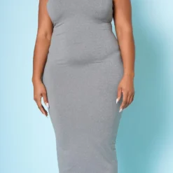 Plus Size Halter Neck Bodycon Midi Dress -Femme Avid Sales Store 2022506 002 4