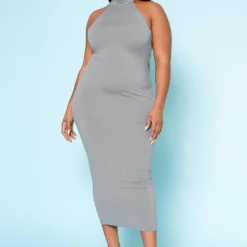 Plus Size Halter Neck Bodycon Midi Dress -Femme Avid Sales Store 2022506 002 5