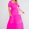 Plus Size Off Shoulder Fit & Flare Maxi Dress