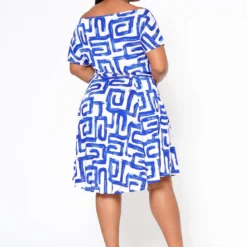 Plus Size Abstract Print Off Shoulder Flare Dress -Femme Avid Sales Store 2022519 001 5