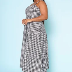 Plus Size Houndstooth Print Maxi Dress -Femme Avid Sales Store 2022520 001 3