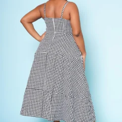 Plus Size Houndstooth Print Maxi Dress -Femme Avid Sales Store 2022520 001 4