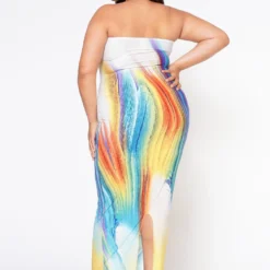 Plus Size Sunset Views Multi Print Tube Maxi Dress -Femme Avid Sales Store 2022539 002 3