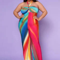 Plus Size Sunset Views Multi Print Jumpsuit