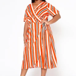 Plus Size Puff Sleeve Wrap Dress -Femme Avid Sales Store 2022548 001 3